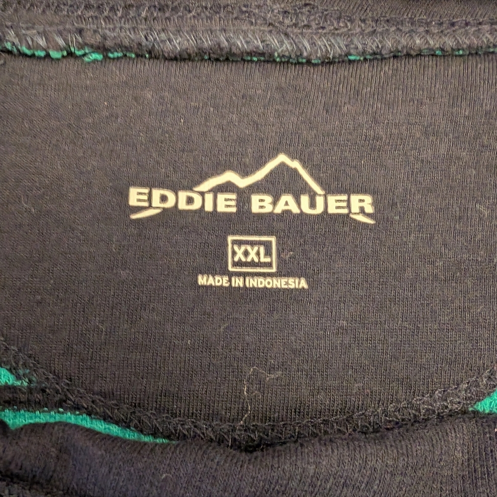 Eddie Bauer Women's Black and Turquoise Crew Neck Sweater - Picture 2 of 2